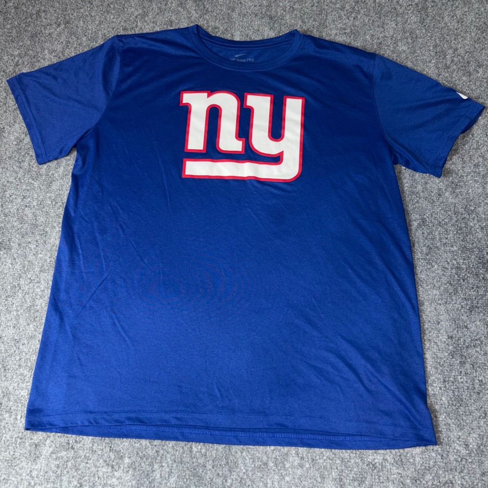 Nike New York Giants Dri-FIT Shirt Mens Large Blue NFL Football Graphic Tee